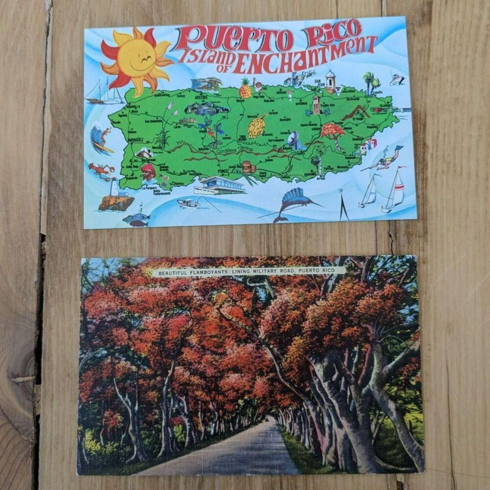2 vintage Puerto Rico postcards
